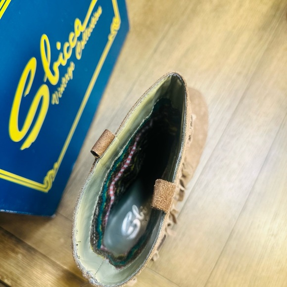 Sbicca Vintage Collection Fringed Tan Suede Ankle Boots Size 8.5 - Picture 6 of 9